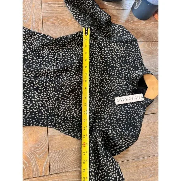 NWT Alice + Olivia Inka Strong-Shoulder Mockneck Dress Size 2 - Picture 11 of 12